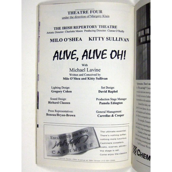 Alive Mother of Behans Playbill November 1994 Rosaleen Linehan Irish Theatre - Picture 7 of 11